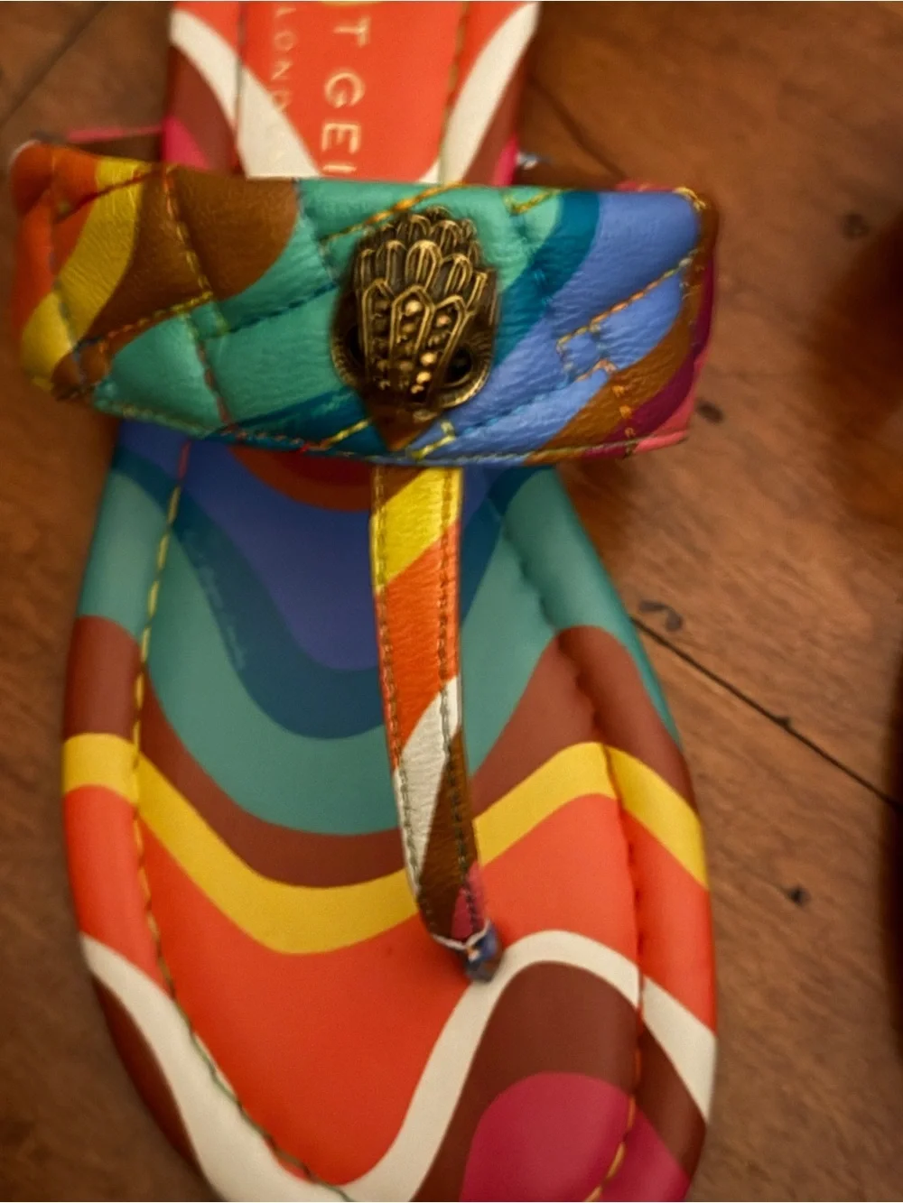 🌈Kurt Geiger London Kensington T-Bar Sandal w eagle head, like new , sz 36